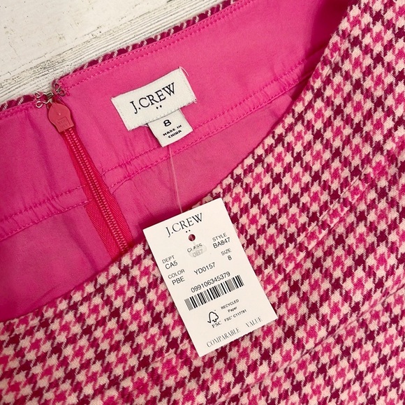 J.Crew Pink Houndstooth Mini Skirt - Picture 2 of 5